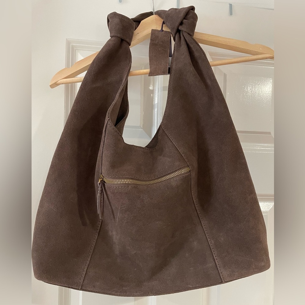 NWT American Leather Co. Marietta Knot Brown Suede Hobo Bag  (MSRP $195)
